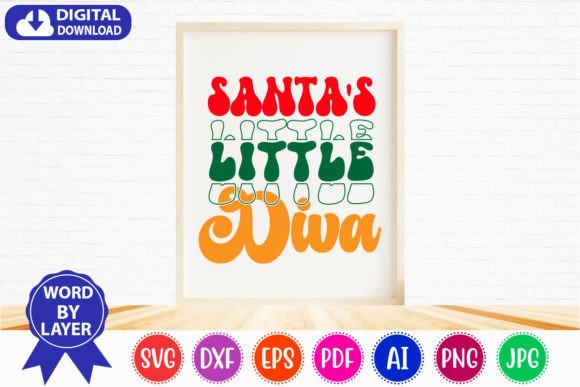 Santa's Little Diva Retro Svg Review